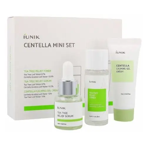 IUNIK - Centella Mini Set (tonik + serum + krem) - zestaw podróżny kosmetyków z wąkrotą azjatycką