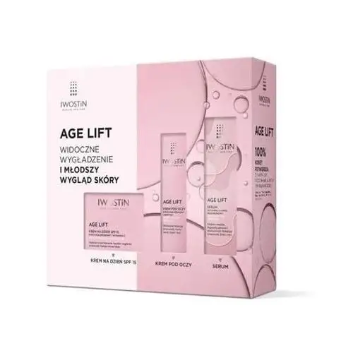 Age lift zestaw krem na dzień do skóry normalnej i mieszanej spf15 50ml + krem pod oczy 15ml + serum przeciwzmarszczkowe 30ml Iwostin