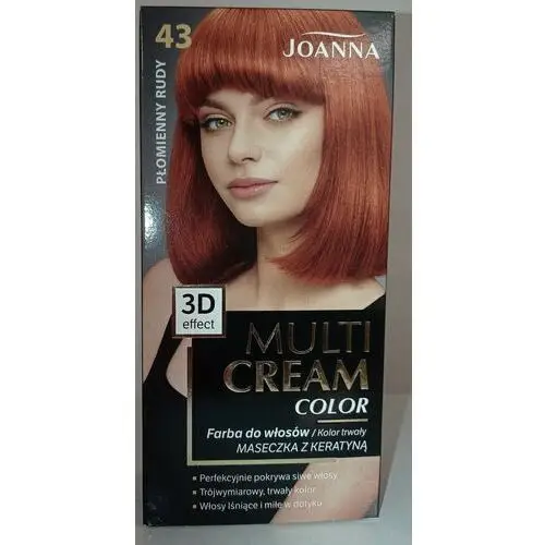 Farba do włosów Joanna Multi Cream Color płomienny rudy 43, kolor rudy