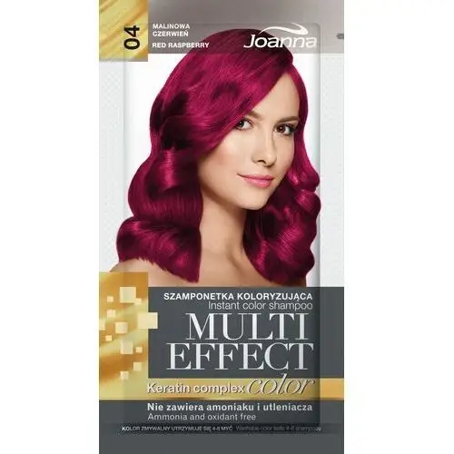 Joanna multi effect color keratin complex szamponetka 04 malinowa czerwień 35g - joanna od 24,99zł