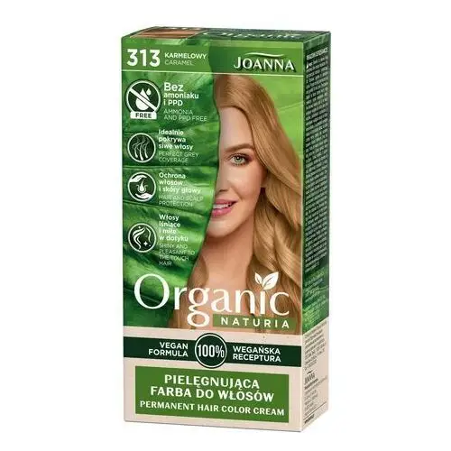 Naturia vegan pielęgnująca farba do włosów nr 313 karmelowy 1op. Joanna