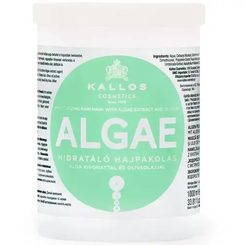 Kallos algae moisturizing mask - maska nawilżająca do włosów suchych z algami, 1000ml