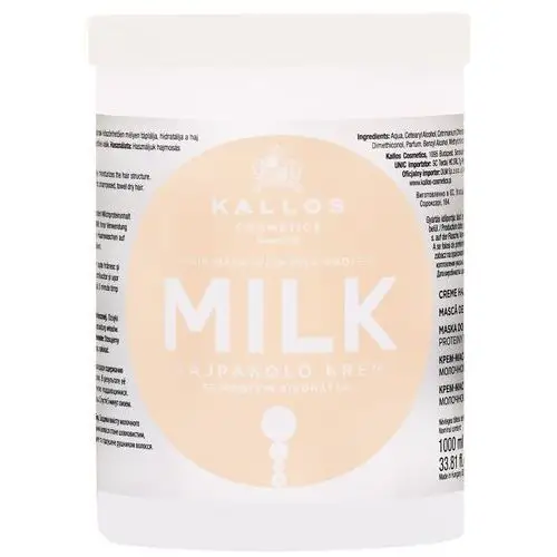 Kallos Milk Protein Mask - maska regenerująca do włosów z proteinami mleka, 1000ml