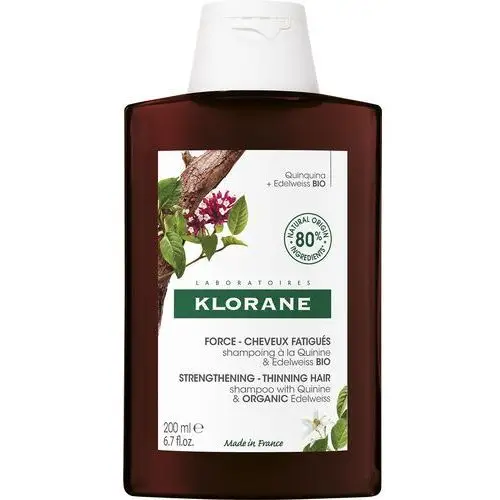 Klorane organic quinine & edelweiss strength - thinning hair, loss szampon do włosów 200 ml dla kobiet