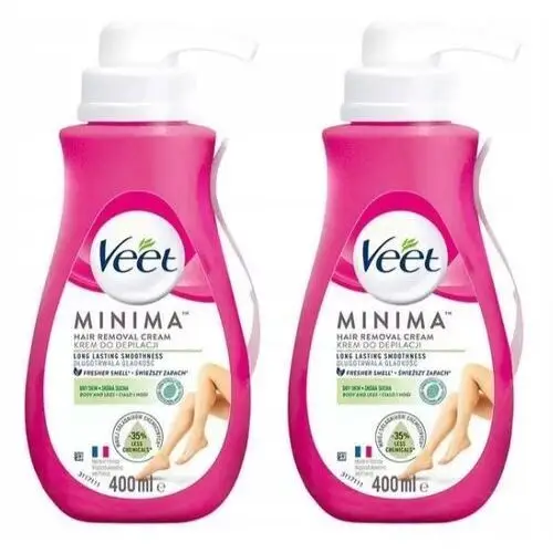 Krem do depilacji Veet Minima skóra sucha Gładkie Nogi delikatny 2 x 400ml