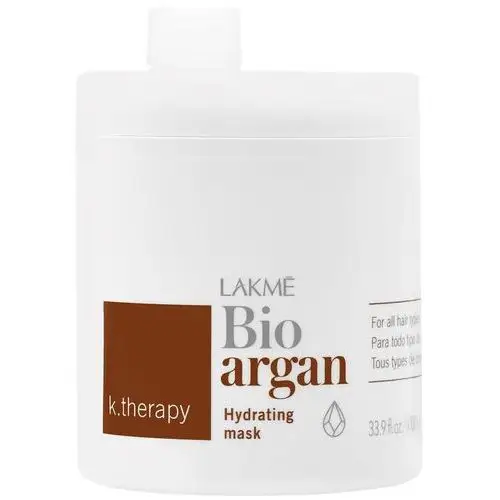 Lakme k.therapy bio argan - nawilżająca maska do włosów z olejkiem arganowym, 1000ml