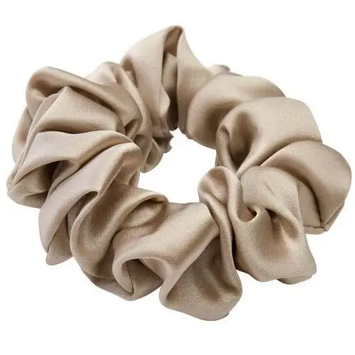 Lenoites Mulberry Silk Scrunchie, Antique Gold