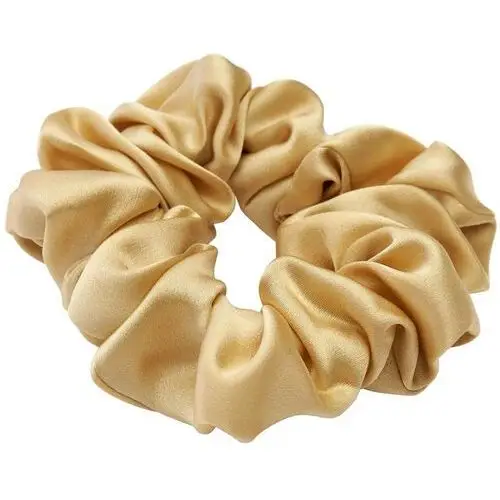 Lenoites mulberry silk scrunchie, gold