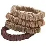 Lenoites Mulberry Silk Skinny Scrunchies, Beige, Light Brown, Brown, Coffee Sklep on-line