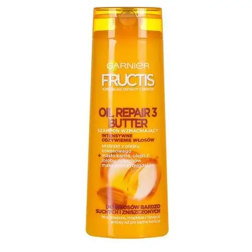 Loreal Garnier fructis, oil repair 3 butter. szampon wzmacniający do włosów bardzo suchych i zniszczonych, 400ml - garnier