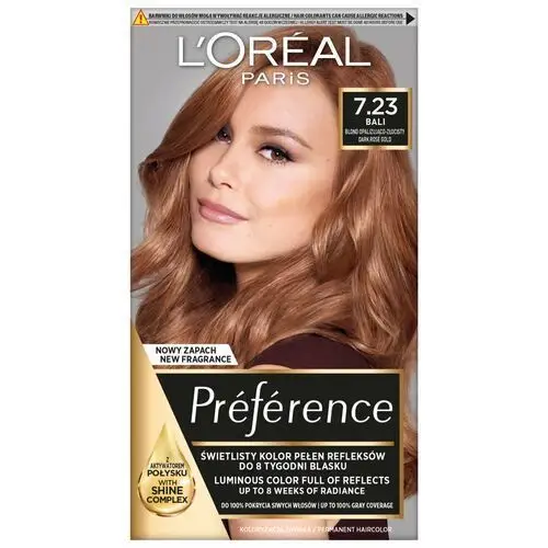 Loreal Preference Farba do włosów nr 7.23 Bali - blond opalizująco-złocisty 1op