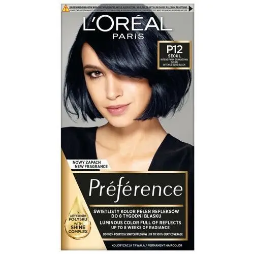 Loreal Preference Farba do włosów nr P12 Seoul - Intensywna Granatowa Czerń 1op., kolor czerń
