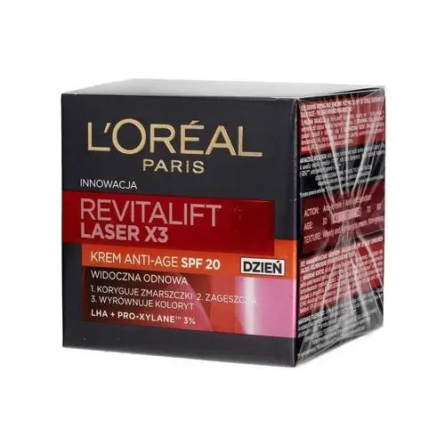 L'Oréal - REVITALIFT LASER X3 - Krem Anti-age SPF 20 na dzień