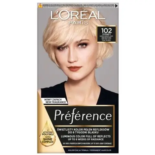 Farba do włosów 102 bardzo jasny blond perłowy L'oréal paris