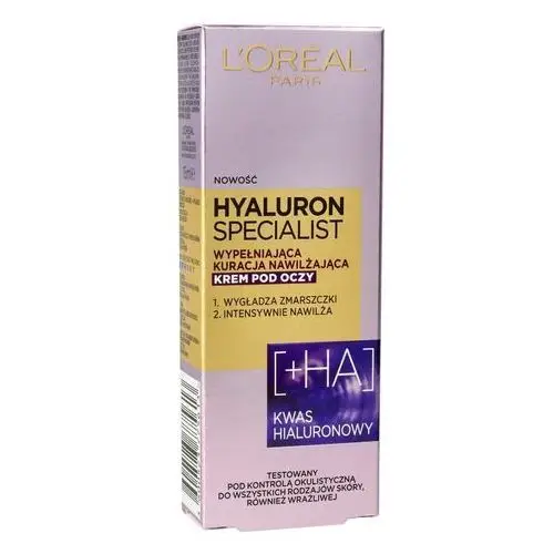 L'oreal paris hyaluron specialist krem pod oczy wypełniająca kuracja nawilżająca 15ml