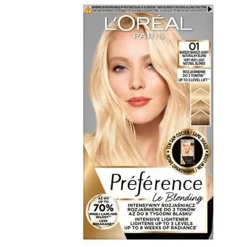 Preference le blonding farba do włosów 01 bardzo bardzo jasny naturalny blond L'oréal paris