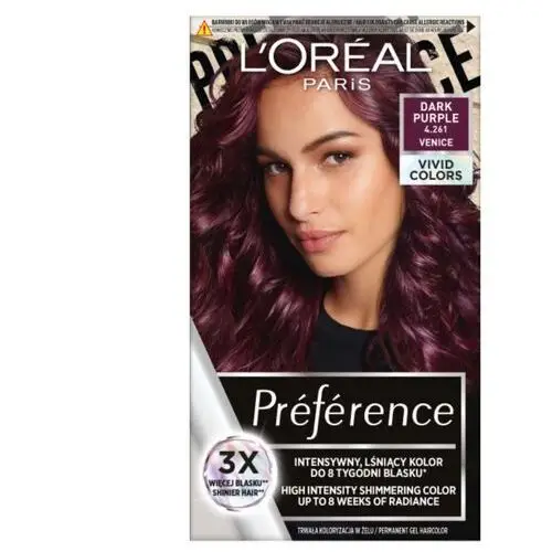 Preference Vivid Colors trwała farba do włosów 4.261 Dark Purple L'Oréal Paris,47