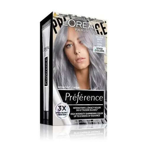 Loreal preference vivid colors farba do włosów nr 10.112 silver grey (soho) 1op