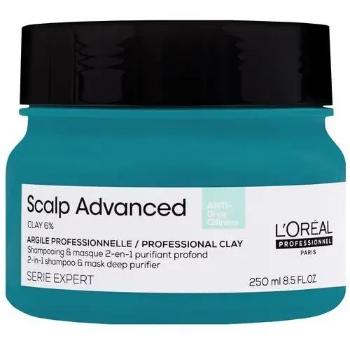 Loreal scalp advanced - glinka oczyszczająca 2w1 do przetłuszczającej się skóry głowy, 250ml