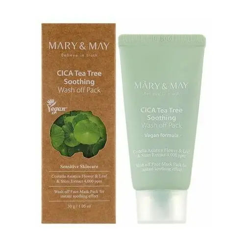 Mary&may - cica teatree soothing wash off pack, 30g - oczyszczająca maska z glinką