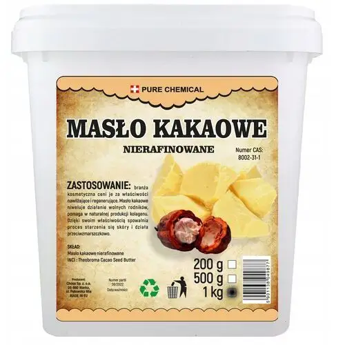 Masło Kakaowe Nierafinowane Naturalne Łupane 1kg