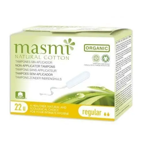 MASMI Organiczne tampony Regular bez aplikatora 100% bawełna organiczna x 18 sztuk
