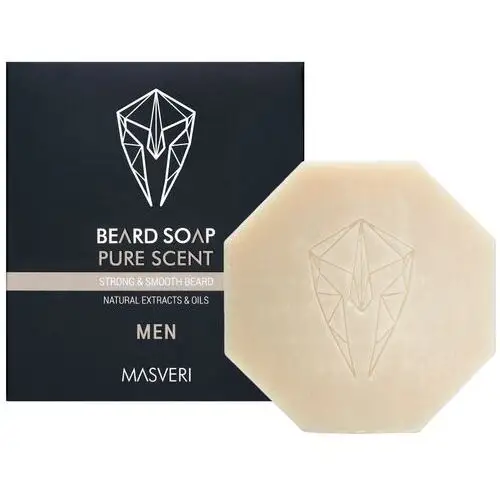 Masveri beard soap pure scent - wygładzająco-wzmacniające mydło do brody, 100g