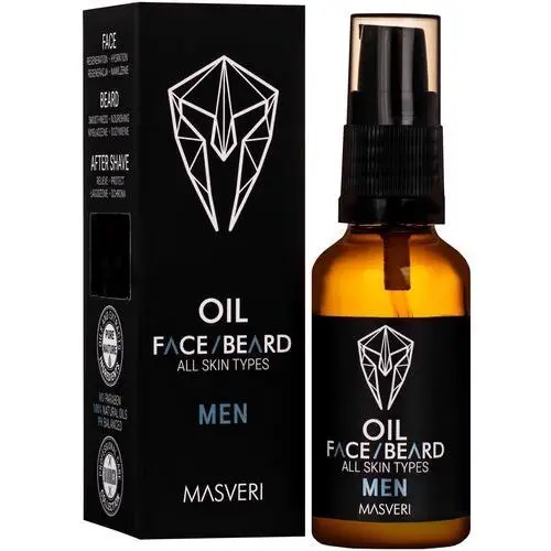 Masveri face beard oil all skin types - olejek do twarzy i brody, do każdego rodzaju skóry, 30ml