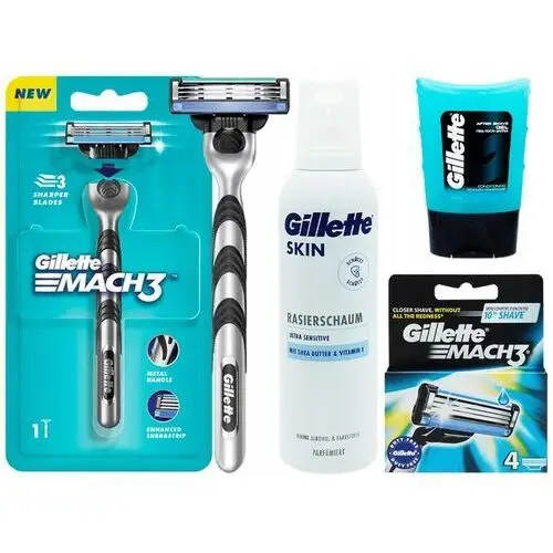 Maszynka Do Golenia Gillette Mach 3 Pianka Do Golenia Żel Po 4x Ostrza