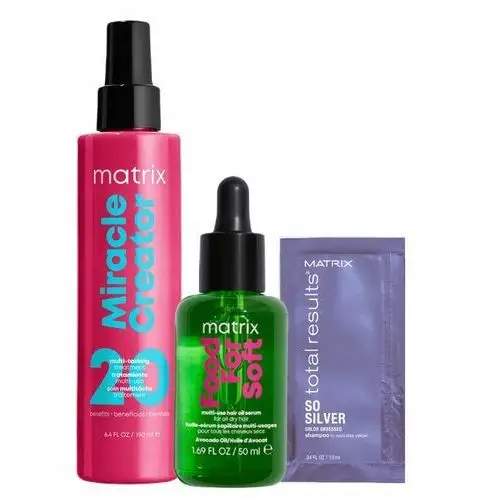 Matrix Food For Soft Olejek, Miracle Creator Spray termoochronny Zestaw