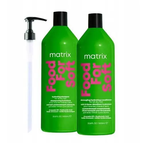 Matrix Food For Soft Szampon, odżywka nawilżająca, włosy suche 2 x 1000ml