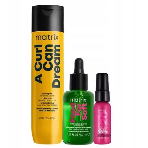 Matrix Zestaw Food For Soft szampon do włosów kręconych olejek 300ml