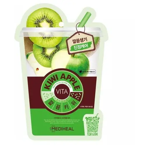 Mediheal kiwi apple vita mask, maska wygładzająco-odświeżająca z kiwi i jabłkiem, 20ml