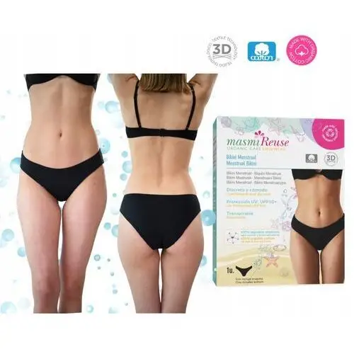 Menstruacyjne bikini kąpiel. Masmi/UPF50+/odporne na chlor i słoną wodę Xs