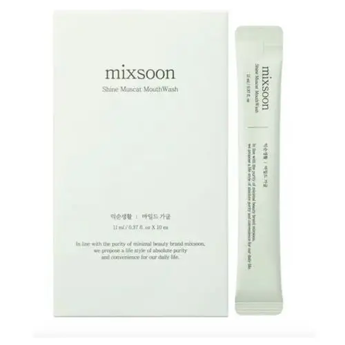 Mixsoon shine muscat mouth wash 10ea - podróżne saszetki z płynem do płukania jamy ustnej