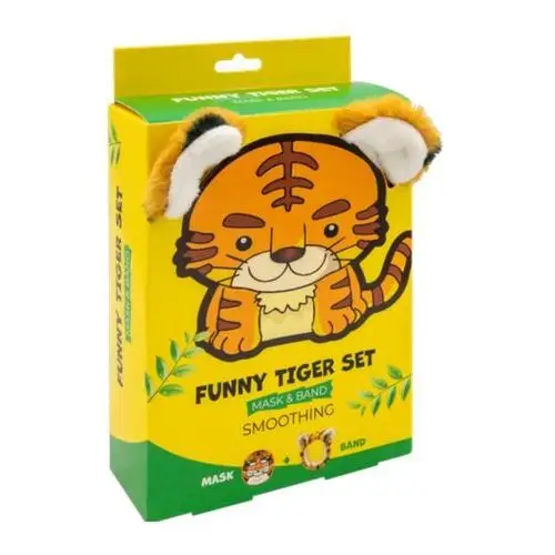 Funny tiger set mask & band - zestaw wygładzająca maska do twarzy w płachcie tygrysek Mond'sub