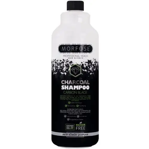 Morfose charcoal shampoo carbon black - szampon bez sls z węglem aktywnym, 1000ml