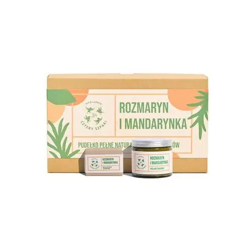 Mydlarnia Cztery Szpaki Zestaw Mydło w kostce + Peeling Rozmaryn i Mandarynka Zestaw do pielęgnacji, naturalny