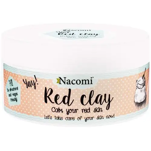 Nacomi Red Clay – czerwona glinka do twarzy do cery naczynkowej, 100 g