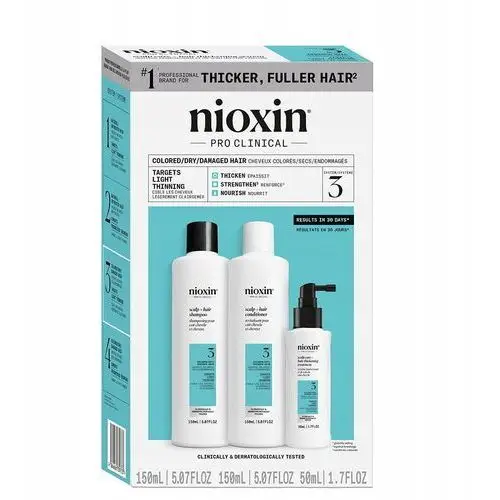 Nioxin System 3 Kit zestaw do włosów farbowanych, suchych i zniszczonych