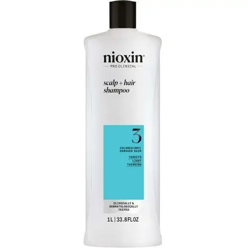 Nioxin System 3 Scalp + Hair Shampoo szampon oczyszczający do włosów przerzedzonych, farbowanych 1000 ml