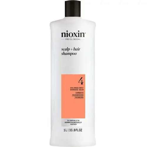 Nioxin system 4 scalp + hair shampoo delikatny szampon do włosów farbowanych i zniszczonych 1000 ml