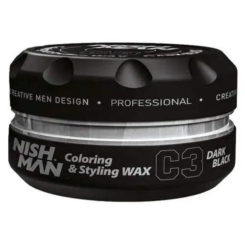 Nishman Coloring&Styling Wax - pomada koloryzująca, efekt czarnych włosów, 100ml