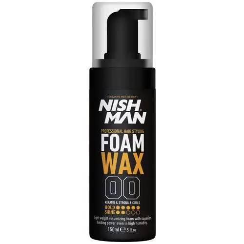 Foam wax 00 - wosk do stylizacji włosów w piance, 150ml Nishman