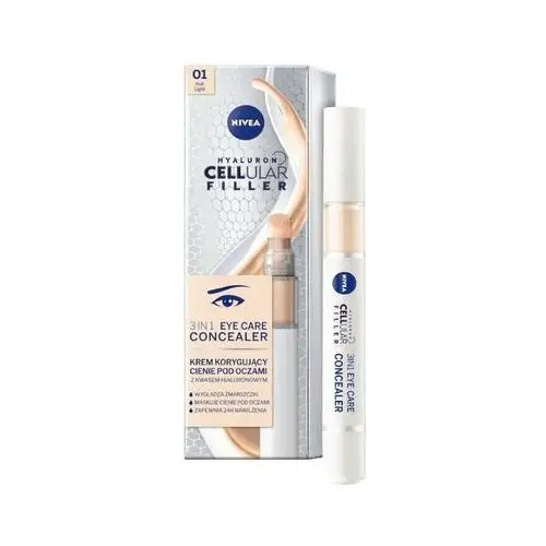 Nivea hyaluron cellular filler 3w1 krem korygujący cienie pod oczami kolor naturalny, 4 ml concealer 4.0 ml