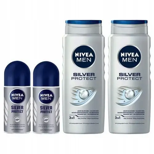 Nivea Men Silver Protect Antyperspirant męski 50ml Żel pod prysznic 500ml