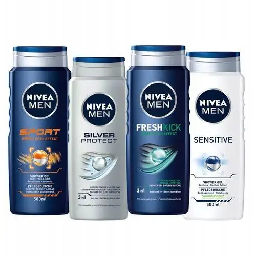 Nivea Men żel pod prysznic męski zestaw 4x500ml