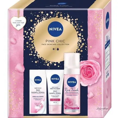 Nivea - pink chic - zestaw prezentowy do pielęgnacji twarzy - pianka oczyszczająca 150 ml + nawilżający krem do twarz na dzień 50 ml