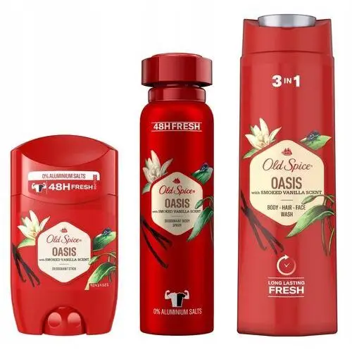 Old Spice Oasis Vanilla Deo Sztyft+spray+żel 400ml