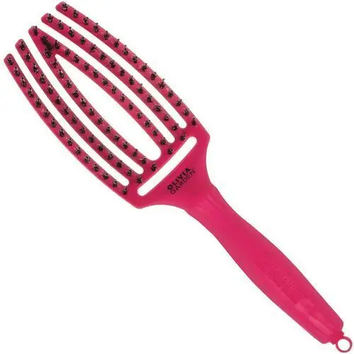 Olivia Garden Finger Brush Combo Medium, szczotka z włosiem dzika do rozczesywania, różne kolory Hot Pink